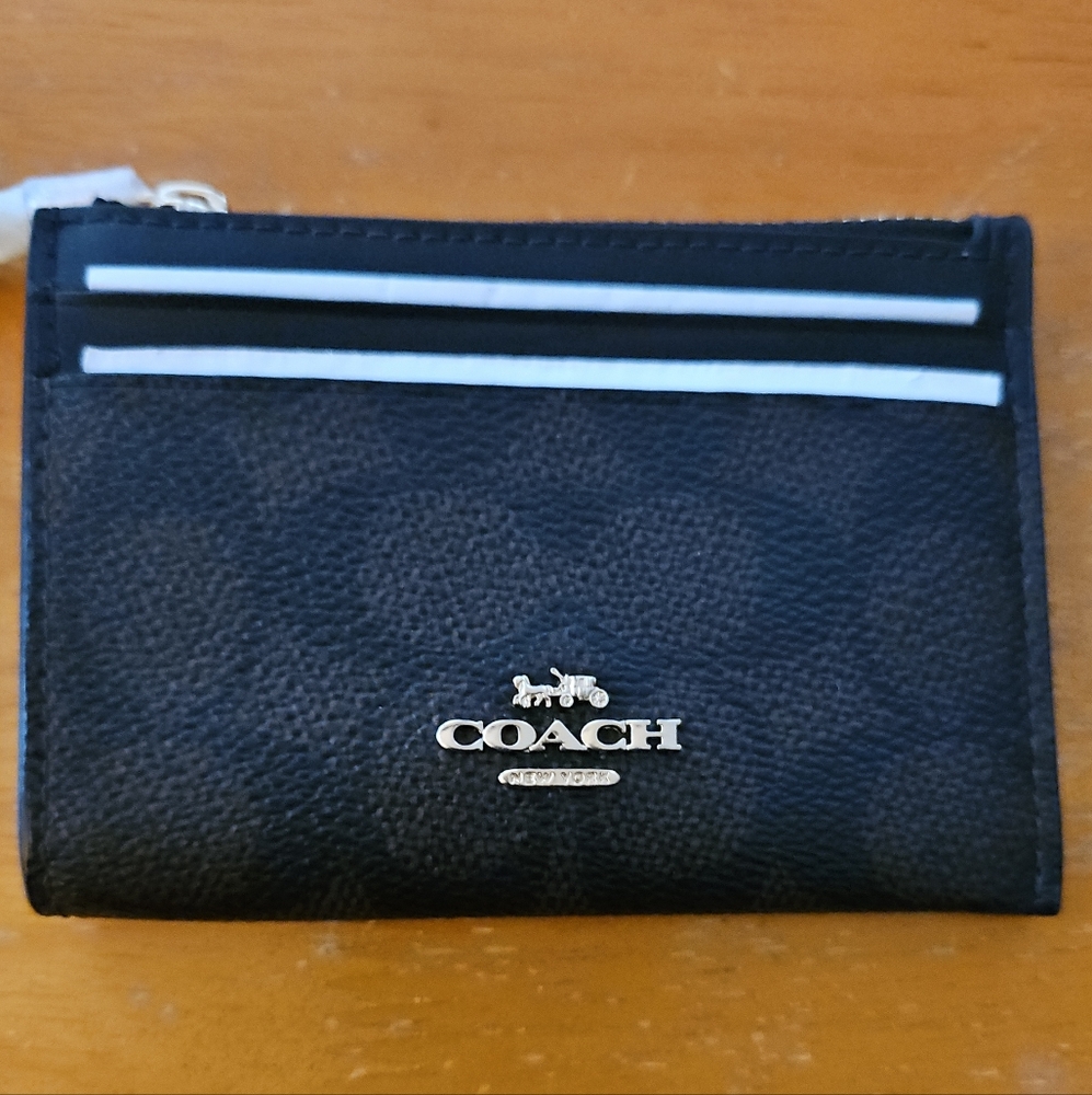 Coach Black and Brown Card Holder - Picture 1 of 4